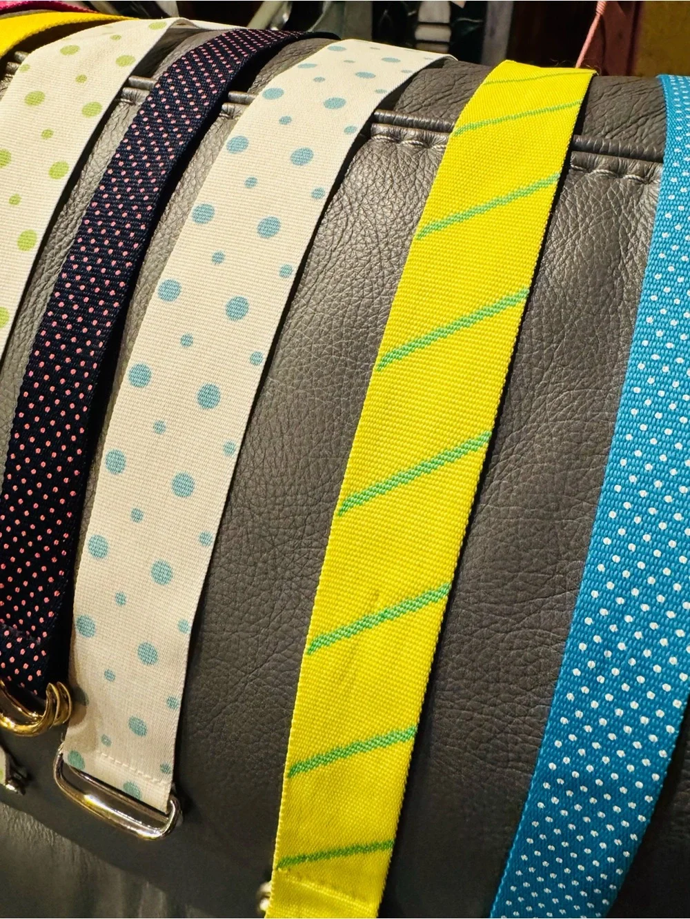 11 Polka Dot and Solid RibbonBelts Vintage - Multicolor